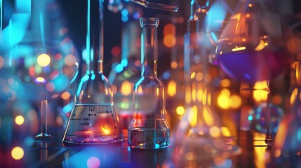 Canvas Print - close-up of a modern chemistry laboratory with scientists conducting research: detailed view of labo