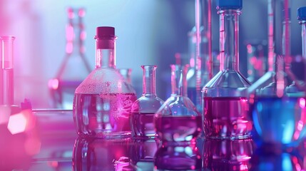 Canvas Print - close-up of a modern chemistry laboratory with scientists conducting research: detailed view of labo