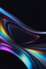Poster - Abstract silky and shiny waves on a dark background, vertical composition