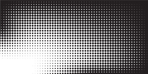 Wall Mural - vector halftone dots. black dots on white background