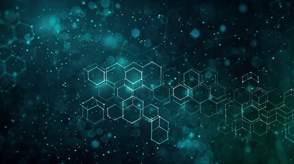 Poster - Abstract background of modern science and technology featuring hexagonal shapes and wireframe spot surface illustration for scientific and technological concepts
