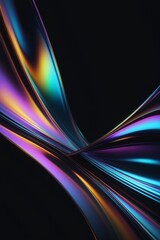 Poster - Abstract silky and shiny waves on a dark background, vertical composition