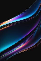 Poster - Abstract silky and shiny waves on a dark background, vertical composition