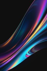 Poster - Abstract silky and shiny waves on a dark background, vertical composition