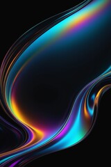 Poster - Abstract silky and shiny waves on a dark background, vertical composition