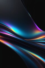 Poster - Abstract silky and shiny waves on a dark background, vertical composition