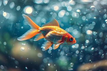 Goldfish Swimming in Aquarium