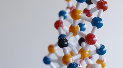 Science molecule dna model structure in a modern office setting, teamwork collaboration and research concept, focused on scientific business applications and innovative solutions