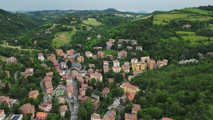 Wall Mural - aerial view of Bologna city Italy. street via san mamolo