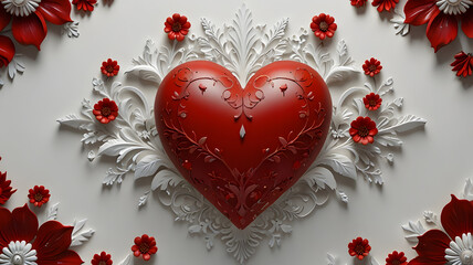 Sticker - red heart on the wall, ai generated