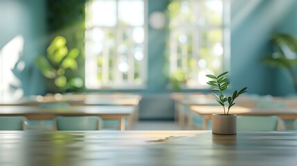 Poster - Blurred background of half empty classroom : Generative AI