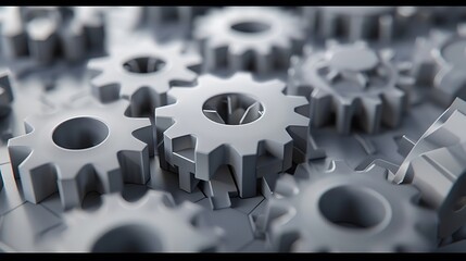 Poster - Metal Gear Cog wheel for Industrial Manufacturing Process Engineering Technology Concept or Machine Component Parts.