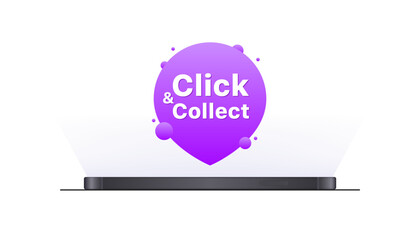 Poster - Click collect icon. Message bubble smartphone icon. Flat style. Vector icon.