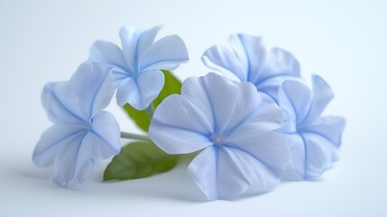 Poster - White plumbago or Cape leadwort flowers Close up small blue flowers bouquet isolated on white background : Generative AI
