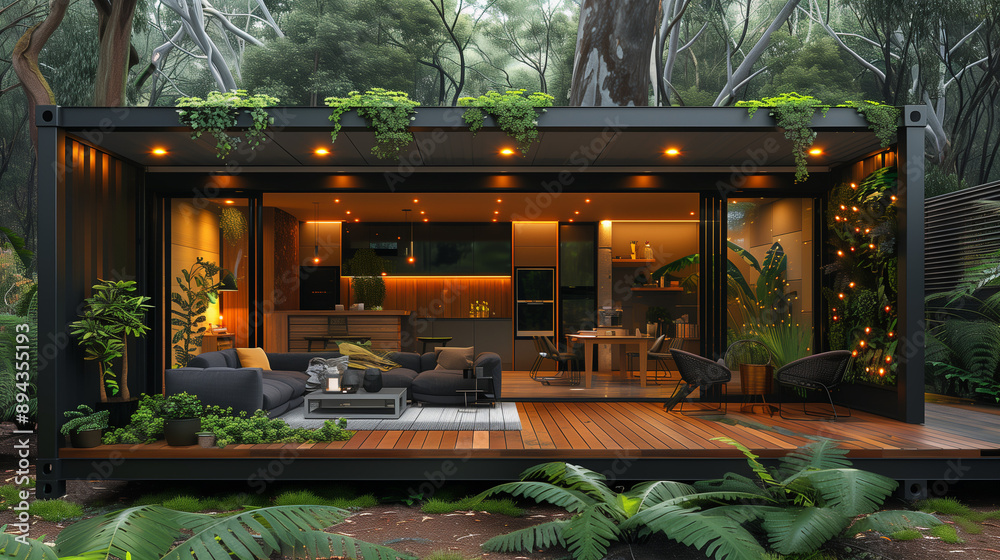 a modern modular home constructed from shipping containers, mobile ...