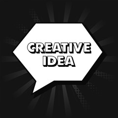Poster - Creative idea icon. Message bubble icon. Flat style. Vector icon.