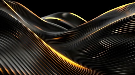 Poster - Abstract background with gold and black lines and light effect