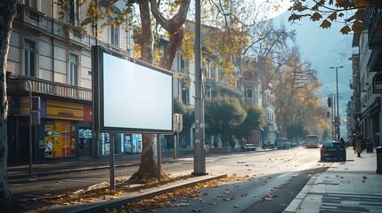 Aufkleber - Blank billboard on the side of the road in lugano : Generative AI
