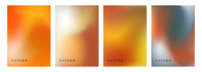 Poster - Autumn colors. Defocused bright colored abstract backgrounds. Blurred vibrant colors for Fall season creative graphic design. Vector illustration.