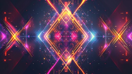 Wall Mural - Abstract Neon Lights Pattern