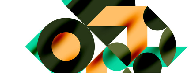 Wall Mural - Circle pattern, round elements with lines and arrows composition for wallpaper, banner, background or landing