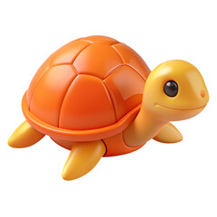 Wall Mural - turtle icon bright orange color in plastic 3d style