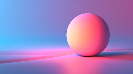 Wall Mural - Pink Sphere On Gradient Background