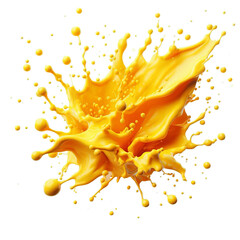 Canvas Print - Yellow paint splash isolated on white background