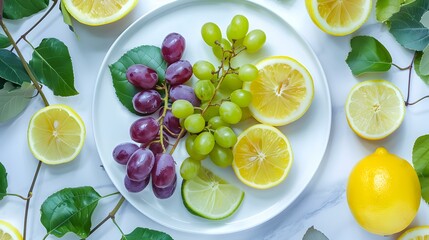 Wall Mural - Grape cut into wedges and placed img