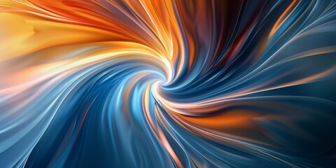 Wall Mural - Vibrant abstract art with swirling blue, orange, and light tones, creating an energetic composition