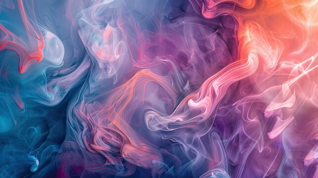 A fluid abstract background with swirling, smoke-like patterns in soothing colors