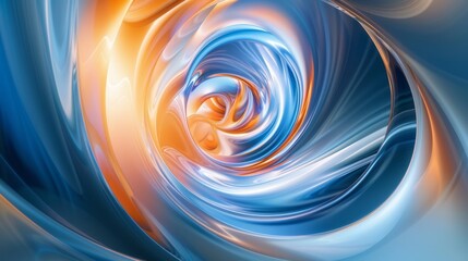 Wall Mural - Stunning blue and orange swirls blend in a dynamic, energetic way, creating a vibrant and fluid visual experience
