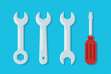 wrench and screwdriver icon. repair symbol vector illustration