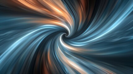 Wall Mural - Dynamic abstract swirl featuring vibrant blue and orange colors in motion with a captivating spiral effect.