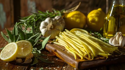 Sticker - String beans are laid out picture