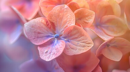 Wall Mural - A macro photograph of a hydrangea flower showing