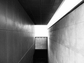 Aufkleber - Concrete wall Cement texture lighting shade shadow Building space in perspective Architecture details