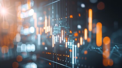 Poster - gentle lighting on a digital analytics dashboard with a high-tech background