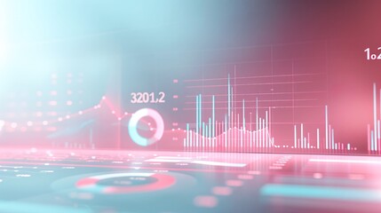 Poster - Gentle lighting on a digital analytics dashboard with a pastel background, promoting brand loyalty