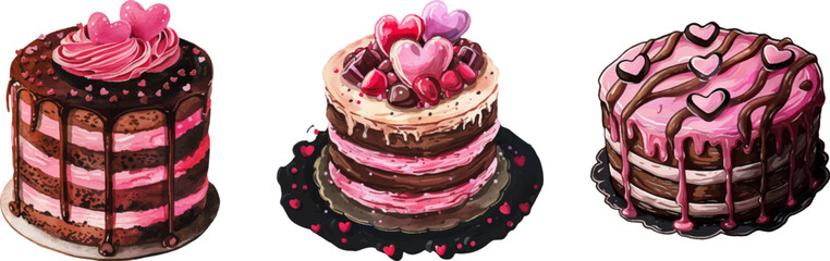 Watercolor cake clipart,