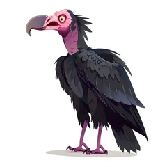 Vulture Trendy animal fashion cartoon isolated whitebackground 16:9