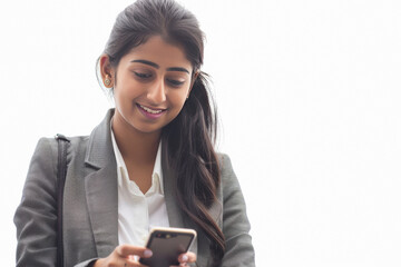 Sticker - young indian businesswoman using smartphone