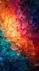 Canvas Print - A colorful painting with a lot of different colors and shapes