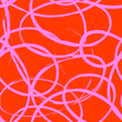 © Мария Кривецкая - Abstract seamless pattern of pink swirled lines on a red background, squiggles drawn by hand with a rough brush