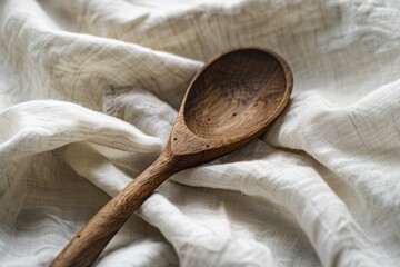 Sticker - Wooden spoon on cozy fabric