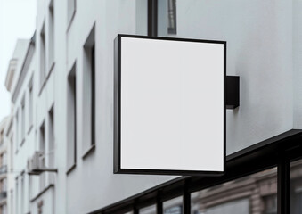 empty store sign board mockup