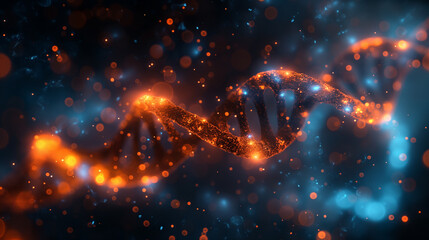 Poster - Elegant background featuring a DNA structure, perfect for illustrating concepts in genetics, biotechnology, and scientific research.