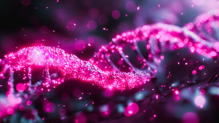 Poster - Elegant background featuring a DNA structure, perfect for illustrating concepts in genetics, biotechnology, and scientific research.
