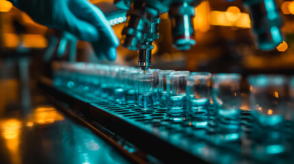 Poster - DNA extraction by a laboratory technician for forensic analysis, representing biotechnology's role in forensic science.