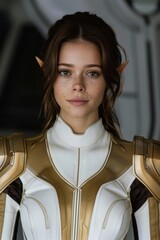 Poster - Futuristic woman in golden armor